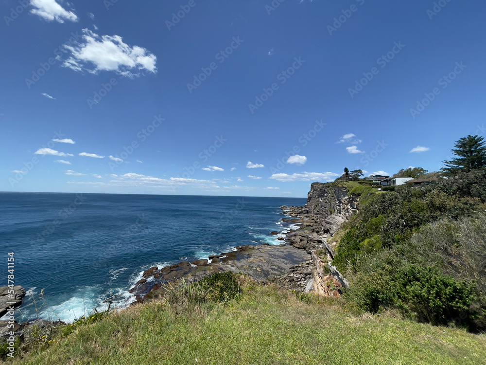 View of the ocean from a headland 