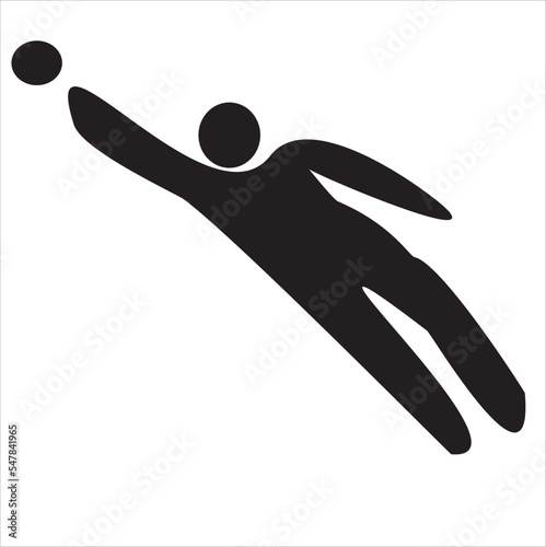 Illustration of a goalkeeper kicking the ball with his hands