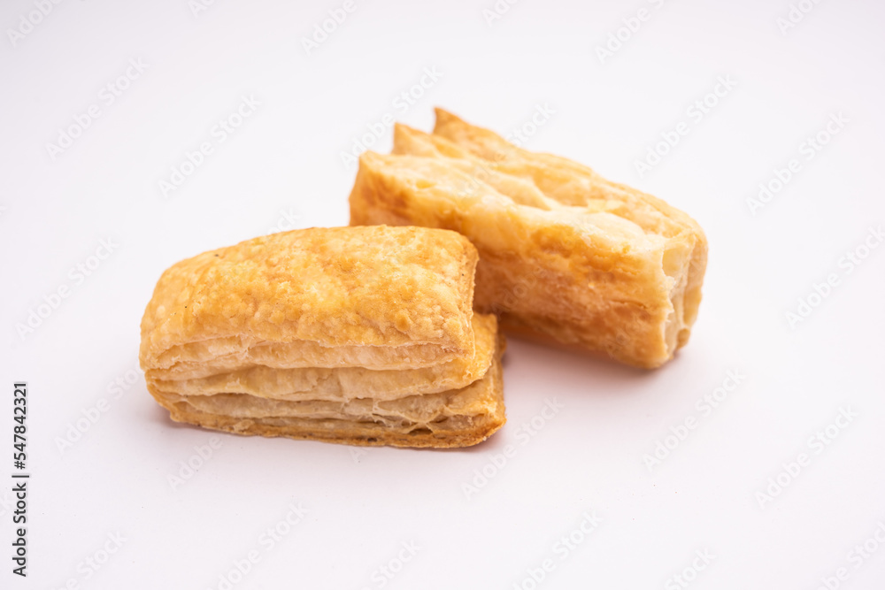 Khari puff biscuit or Kharee Puff pastry is an evergreen accompaniment with chai, Indian snack Khari puff biscuit or Kharee Puff pastry is an evergreen accompaniment with chai, Indian snack