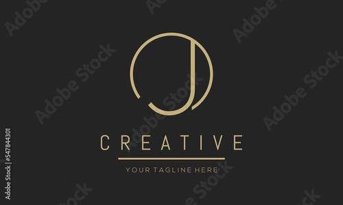 Modern creative letter J vector logo design. Minimalist J stylish monogram initial based icon.