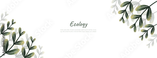 Obraz na płótnie leaves bakground design vector for ecology 
set bundle nature leavesi background