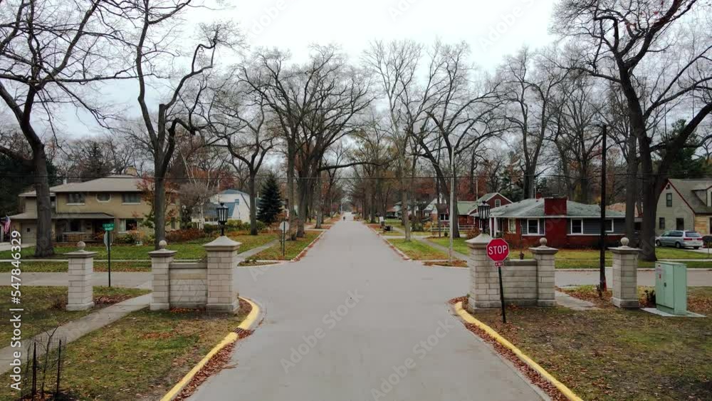 Descending near the stone entry of McGraft park in Muskegon. Descending near the stone entry of McGraft park in Muskegon.