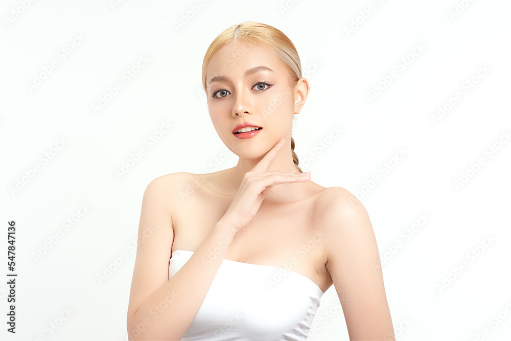 Beautiful young asian woman with clean fresh skin on white background, Face care, Facial treatment, Cosmetology, beauty and spa, Asian women portrait. Beautiful young asian woman with clean fresh skin on white background, Face care, Facial treatment, Cosmetology, beauty and spa, Asian women portrait.