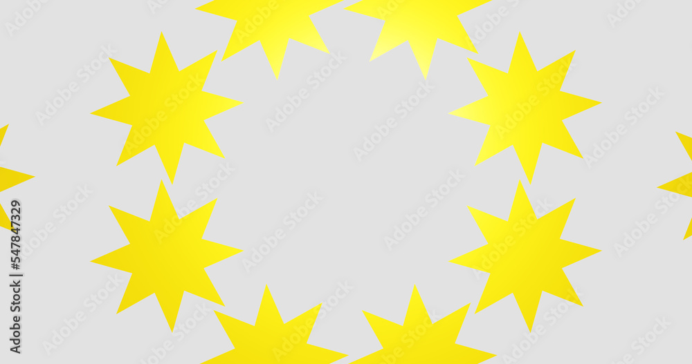 Render with golden stars on a light gray background