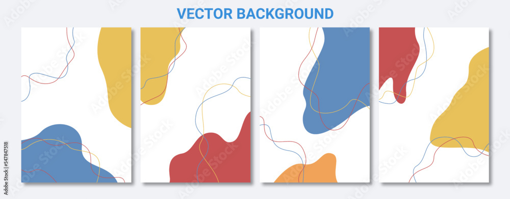 set of aesthetic abstract vector backgrounds
