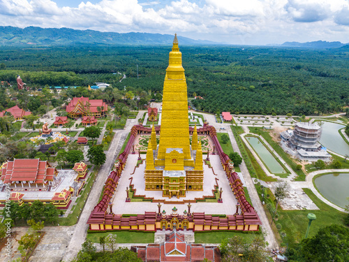 Aerial view of Wat MahaThat Wachira mongkol in Krabi  Thailand