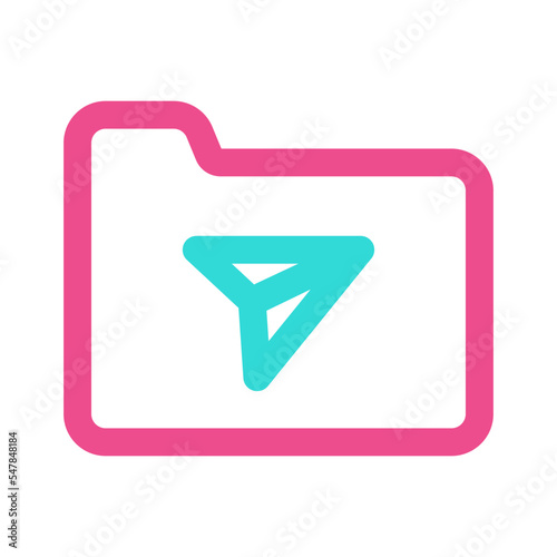 Folder Icon with Two Tone Colour Style