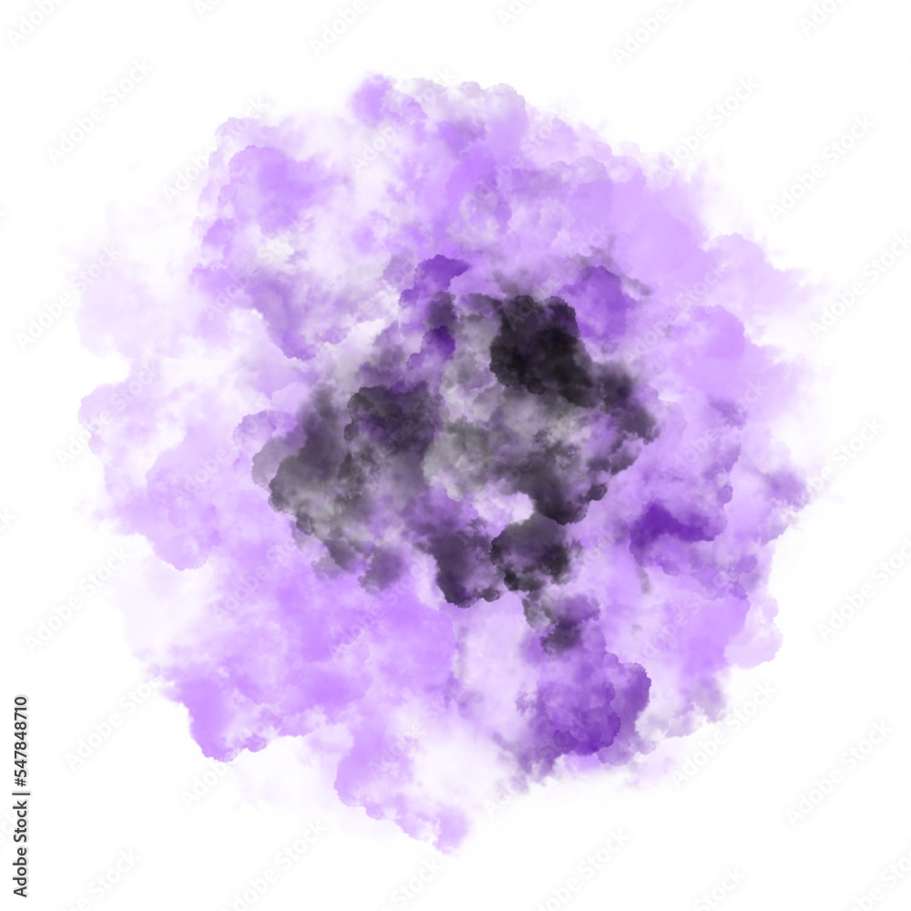 realistic isolated Purple Smoke effect