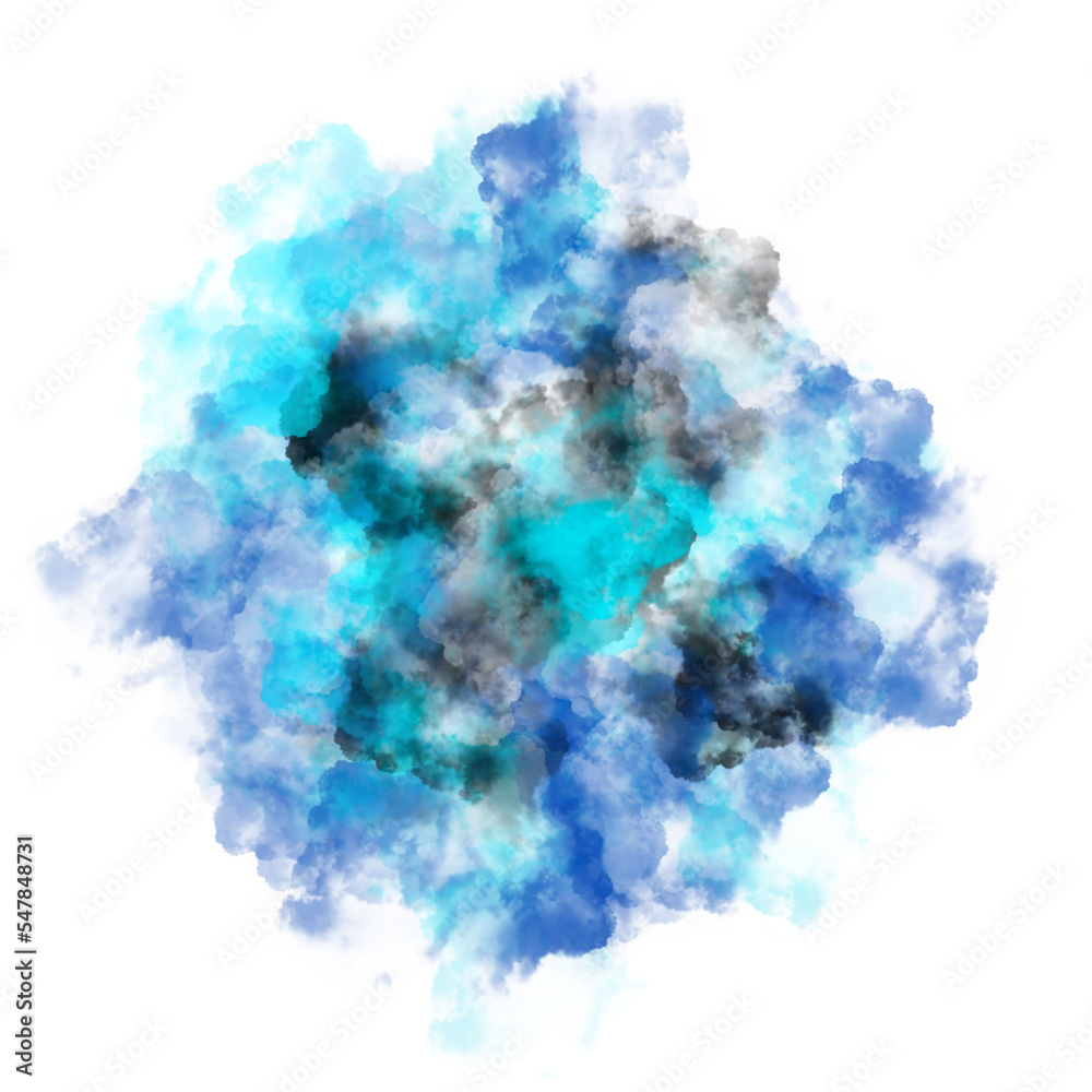 realistic isolated blue Smoke effect