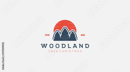 Woodland vector icon logo design illustration