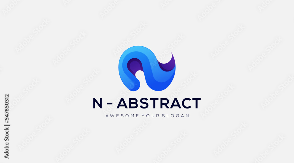 Letter N abstract simple symbol logon design vector Letter N abstract simple symbol logon design vector