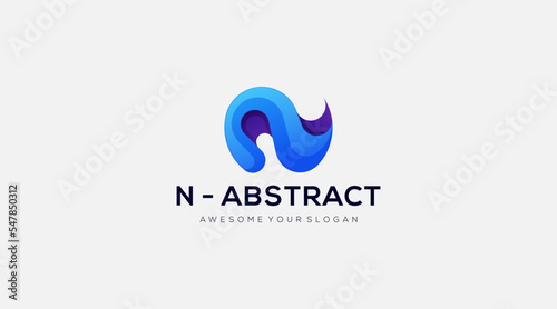 Letter N abstract simple symbol logon design vector