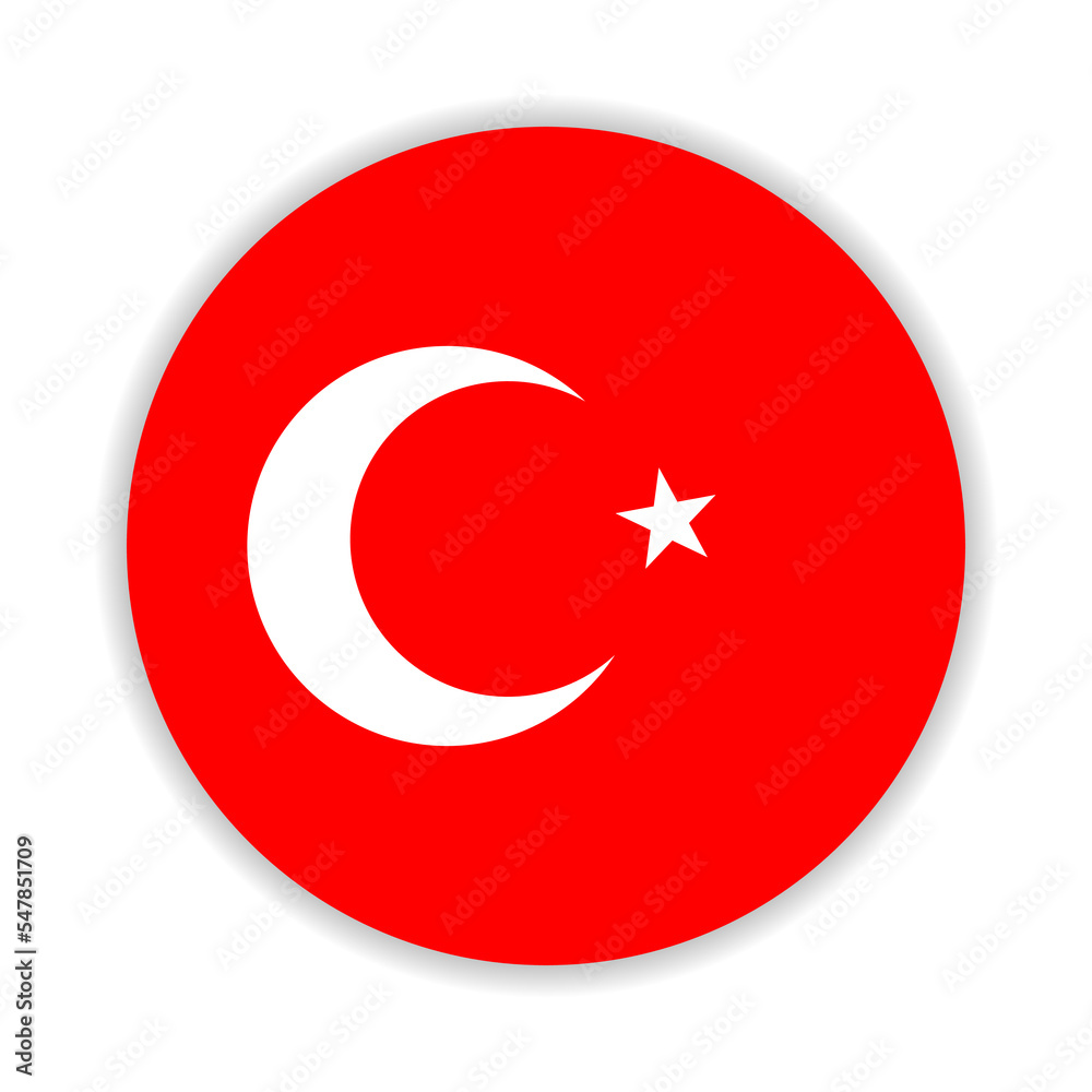 Round flag of Turkey. Vector Illustration. Round flag of Turkey. Vector Illustration.