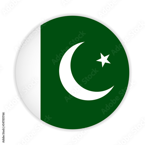 Round flag of Pakistan. Vector Illustration.