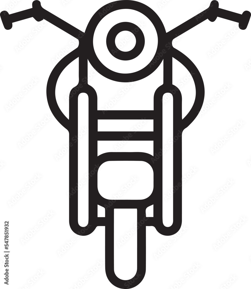 Front of motorbike hand drawn outline doodle icon. Speed ride ...