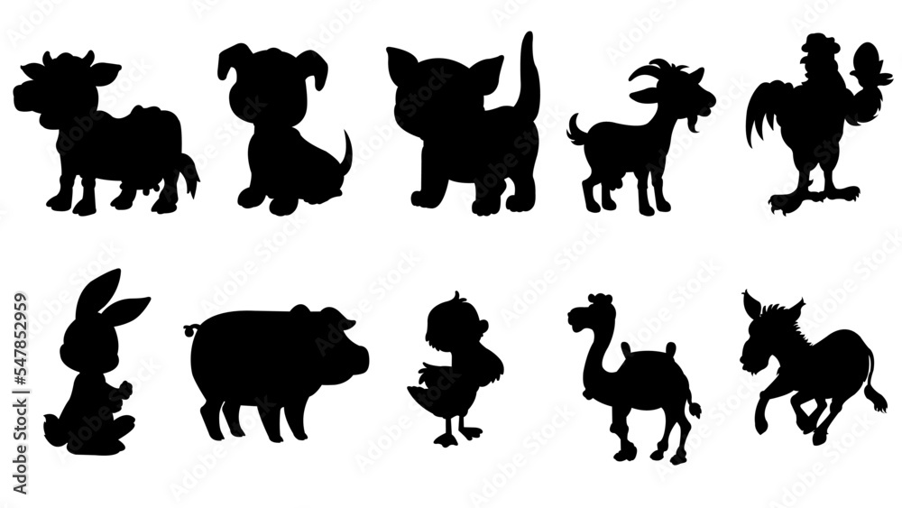 Silhouettes vector for animals