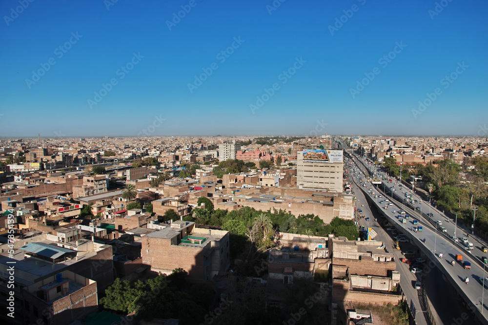 The panoramic view of Peshawar, Pakistan