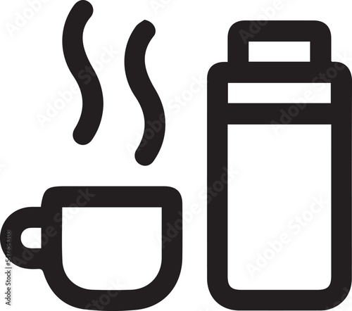 thermos icon from camping collection. Thin linear thermos, tourism, fire outline icon isolated on white background. Line vector thermos sign, symbol