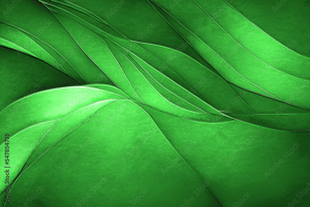 Obraz premium Green background texture design, complex shapes with different shades of emerald green, spring swirly blossom and elegant concept wallpaper 