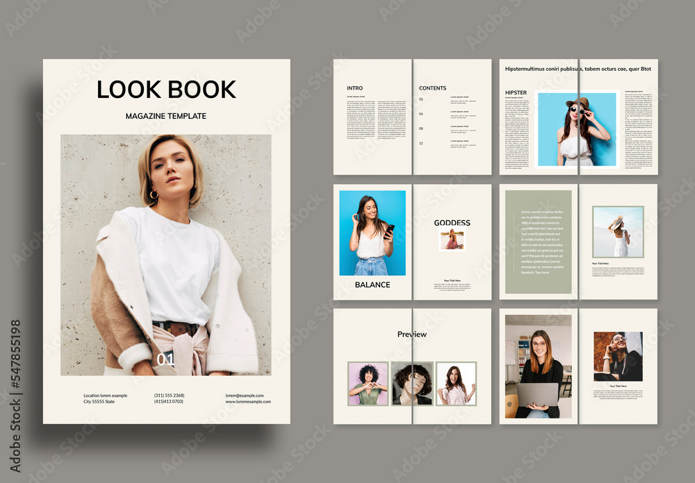 Look Book Template Layout Stock Template | Adobe Stock