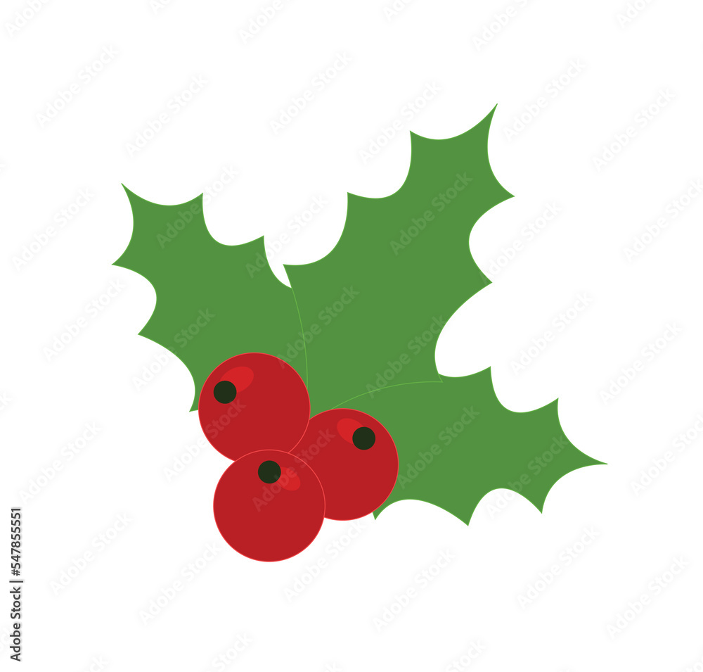 Christmas holly vector art icon isolated on white background. Christmas holly vector art icon isolated on white background.