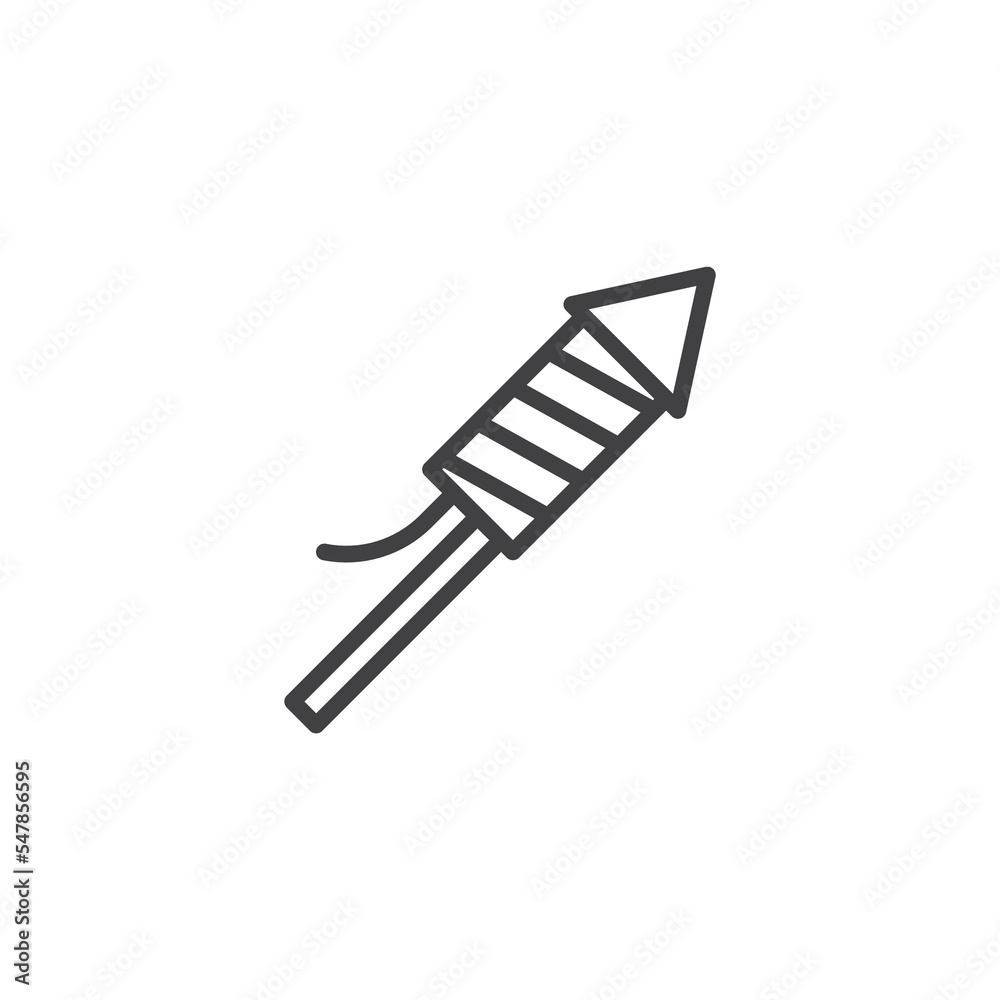 Firework rocket line icon Firework rocket line icon
