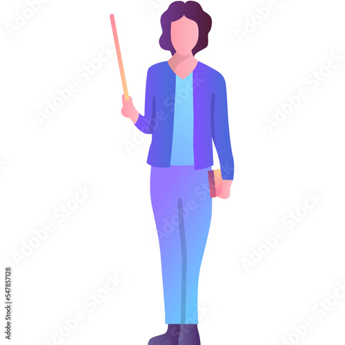 Female teacher vector icon isolated on white