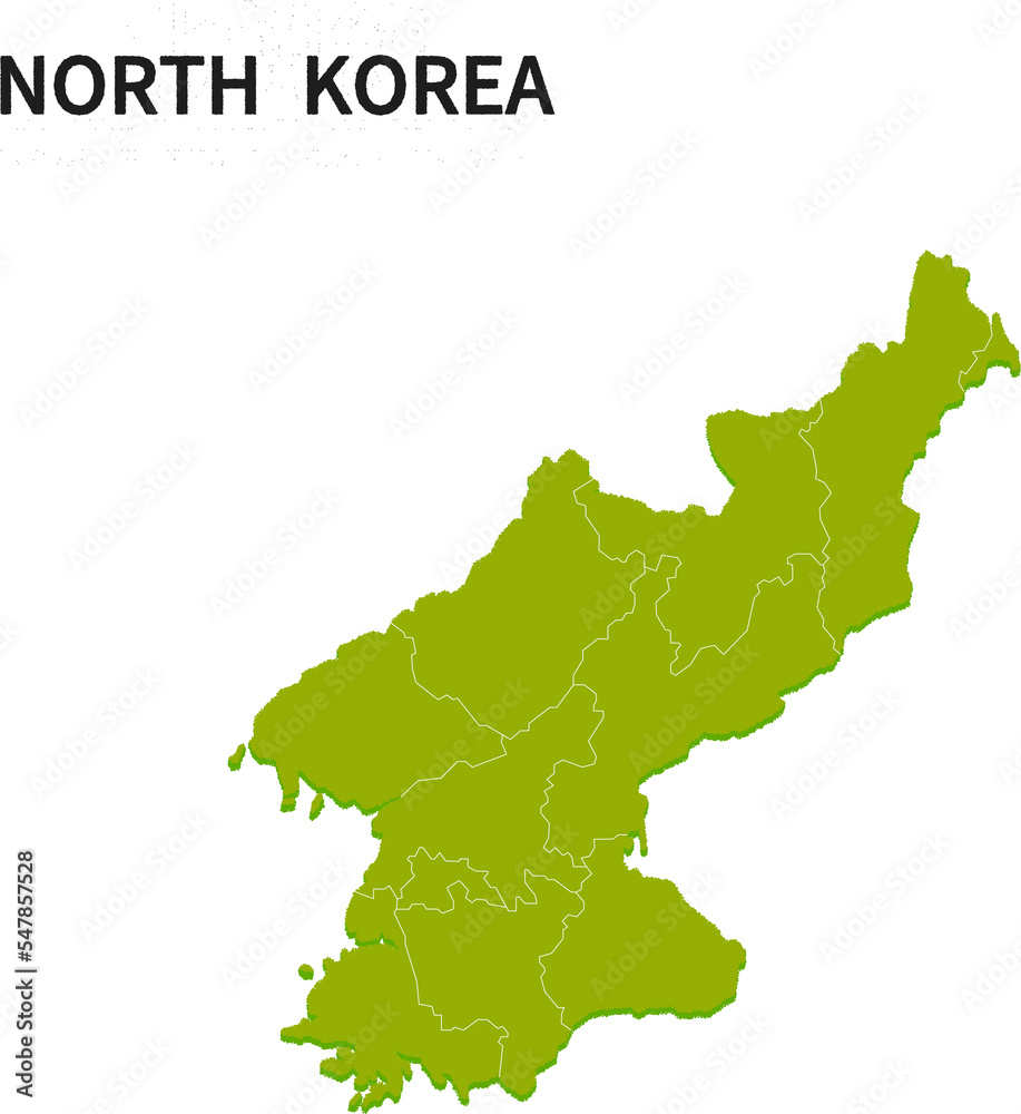 Obraz premium 北朝鮮/NORTH KOREAの地域区分イラスト