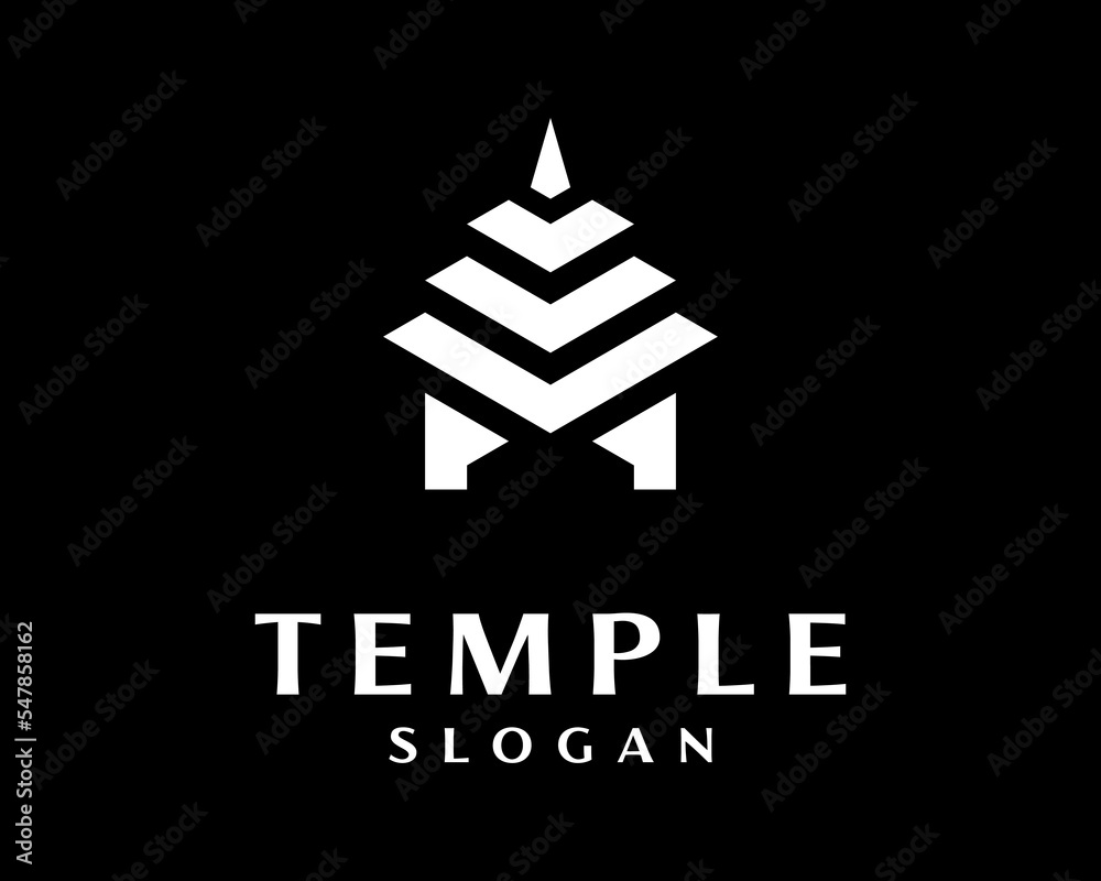 Fototapeta premium Pagoda Temple Asia Building Traditional Ancient Sacred Simple Modern Abstract Vector Logo Design