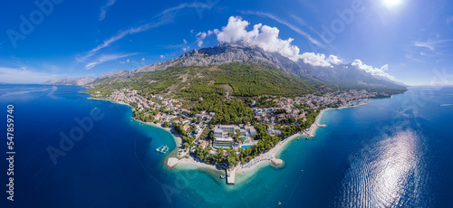 Fototapeta Naklejka Na Ścianę i Meble -  Beautiful Empty Sandy Beach Near Baska Voda - Baska Voda, Makarska, Dalmatia, Croatia