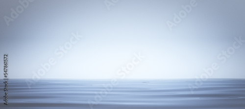 Abstract image of wide blue water background with mock up place. 3D Rendering.