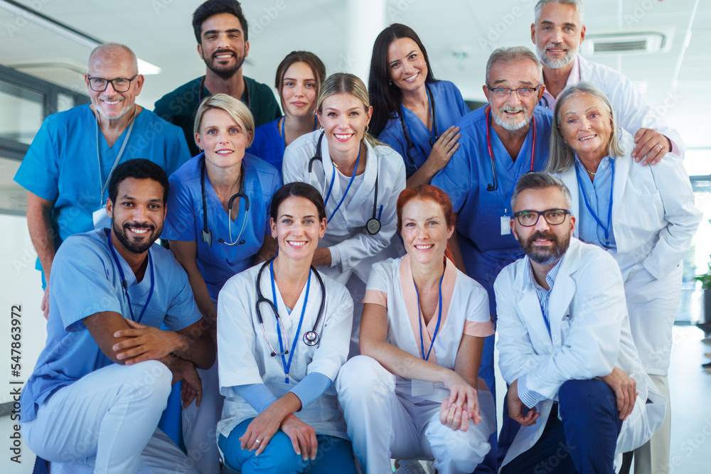 Portrait of happy doctors, nurses and other medical staff in hospital. Portrait of happy doctors, nurses and other medical staff in hospital.