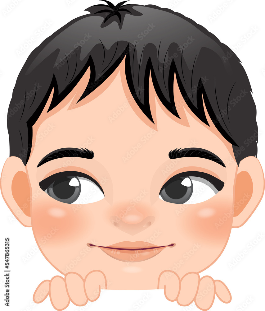 Cute Peekaboo Little Boy or Kid Peeking Boy Cartoon Character Cute Peekaboo Little Boy or Kid Peeking Boy Cartoon Character