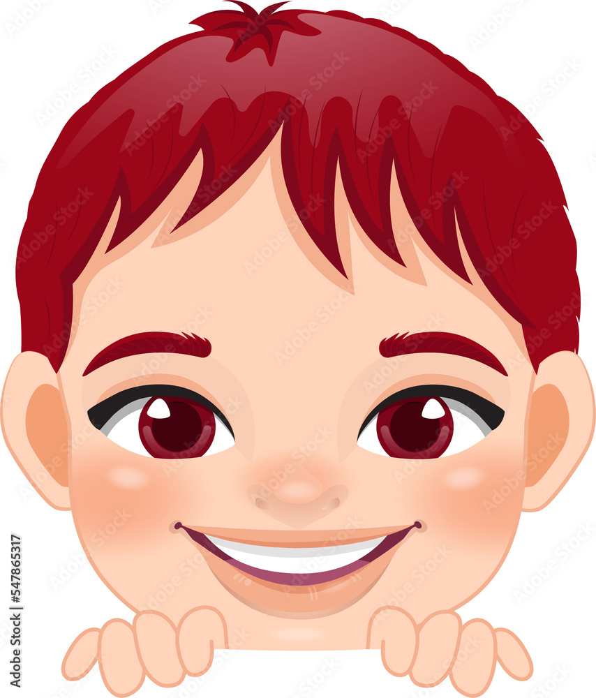 Cute Peekaboo Little Boy or Kid Peeking Boy Cartoon Character