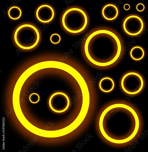abstract background with neon circles