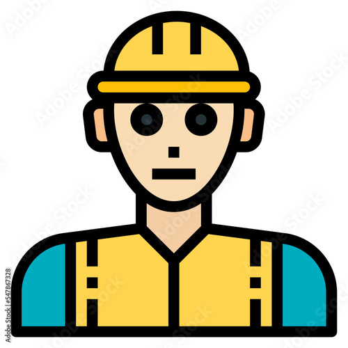 engineer filled outline icon