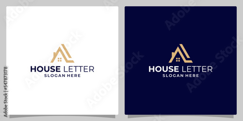 House building logo design template with initial letter A and L logo graphic design vector illustration. Symbol, icon, creative.