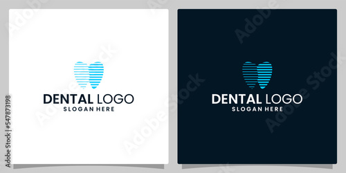 Dentistry clinic logo design template with geometric line abstract dental logo graphic design vector illustration. Symbol, icon, creative.