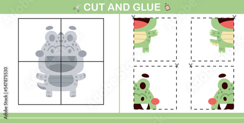 cut and glue animal education paper game for kindergarten and preschool cut and glue game for kids