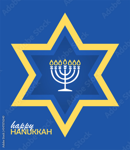 blue happy hanukkah poster design stock vector