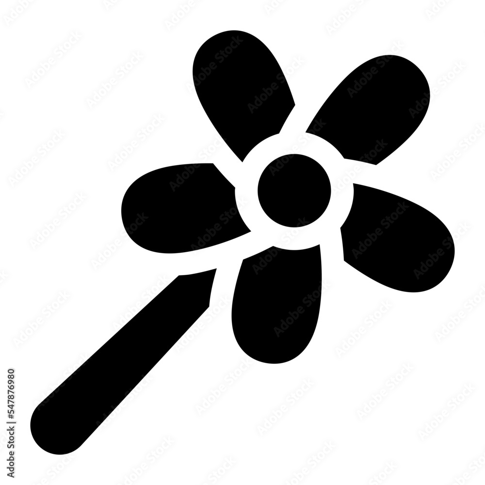 Spinning Pinwheel Glyph Icon Vector Spinning Pinwheel Glyph Icon Vector