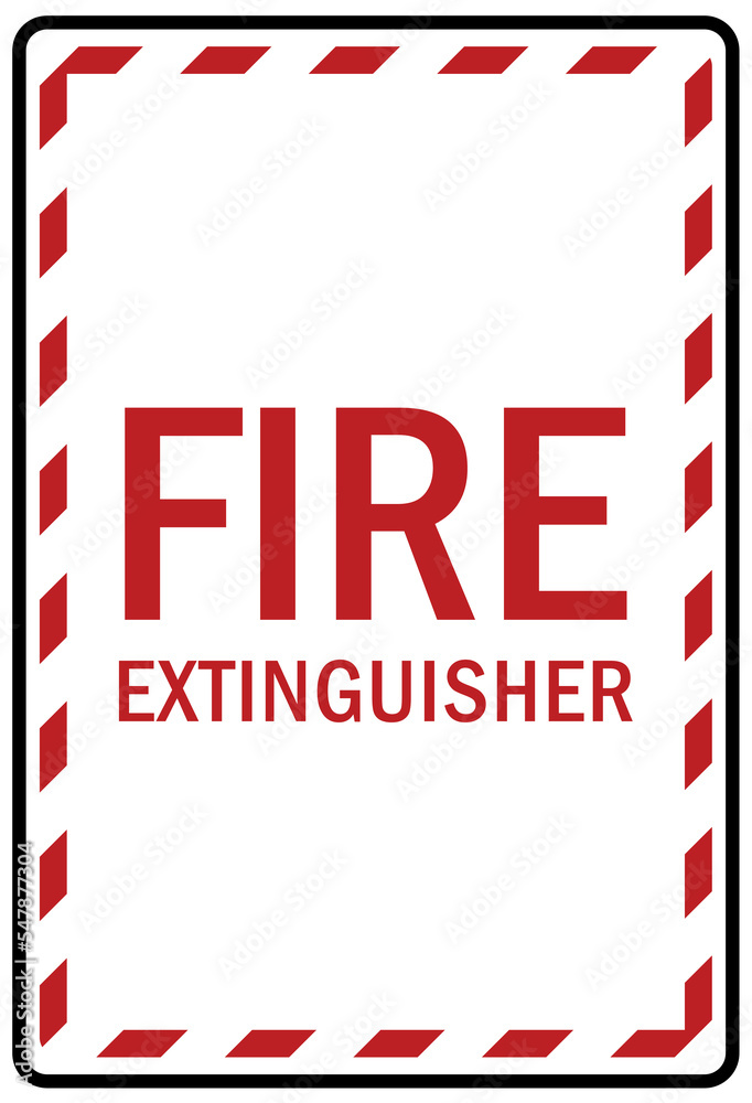 Obraz premium Fire emergency fire extinguisher sign and label