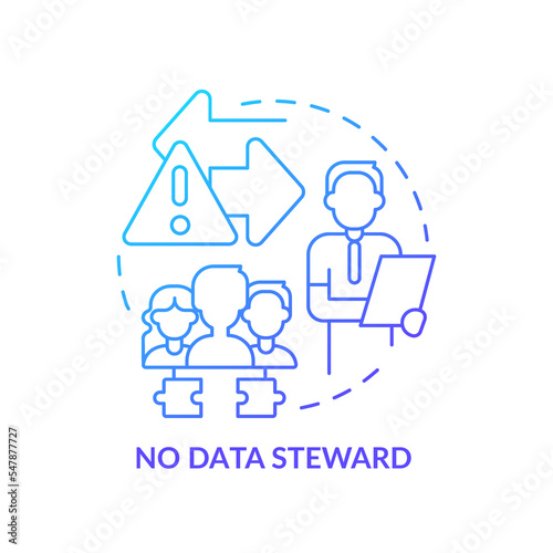 No data steward blue gradient icon. Information administrator. Database responsibilities. System manager abstract idea thin line illustration. Isolated outline drawing. Myriad Pro-Bold font used