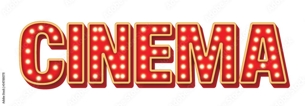 Classic Glow Light Effect Bulb Light Lettering Sign Cinema Classic Glow Light Effect Bulb Light Lettering Sign Cinema