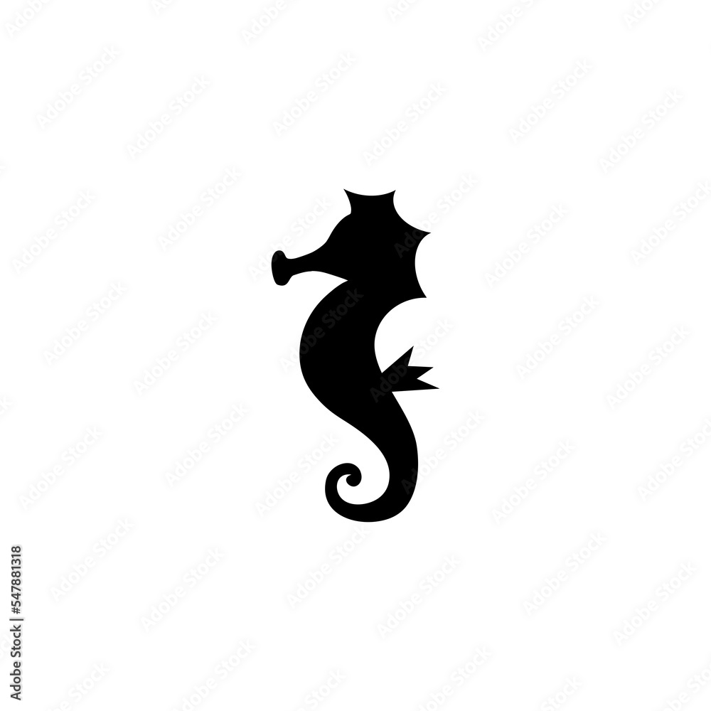 Obraz premium Seahorse silhouette graphic icon isolated on white background