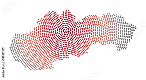 Canvas Print Slovakia dotted map