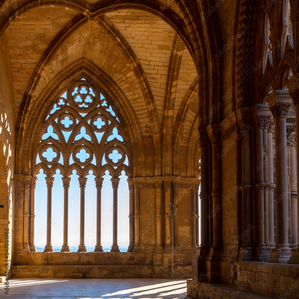interior of cloister at Lerida- Catalonia in Spain