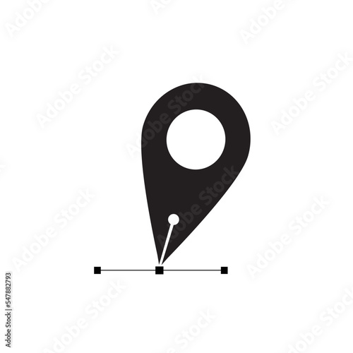 pen tool location icon and logo