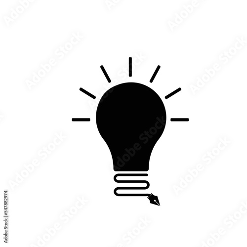pen tool icon , light bulb illustration, light bulb vector