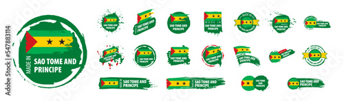 Sao Tome and Principe flag, vector illustration on a white background